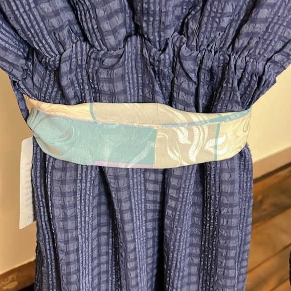 NWT Nordstrom NSR Napean Sea Rd. Navy Blue Belted Midi Dress Long Sleeve- XS - Picture 6 of 10